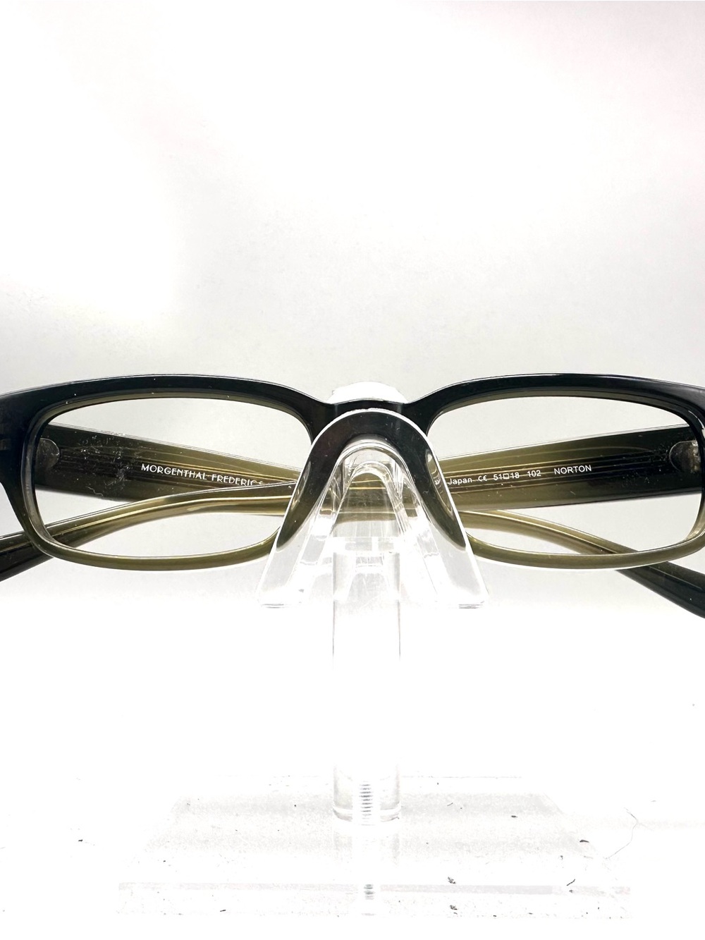 Morgenthal Frederics Norton Eyeglasses Olive Green Black 51-18-102 Hand Made